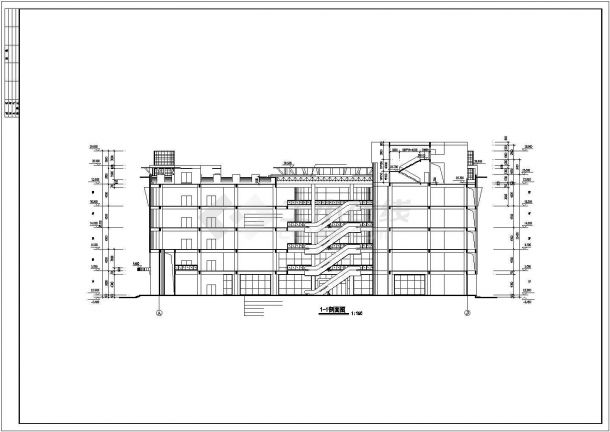 1.6万平米五层框架结构百货商场全套建筑设计CAD图纸-图一