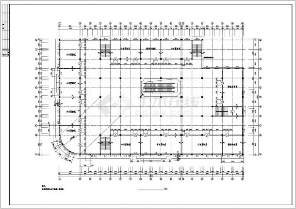 1.4万平米四层框架结构惠民商场全套建筑设计CAD图纸-图二