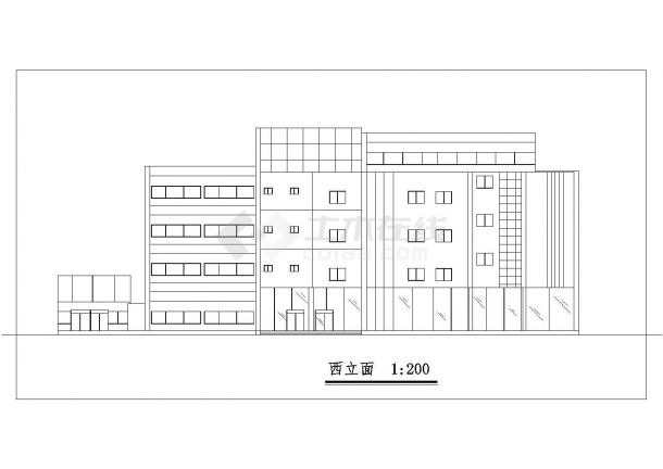1.1万平米五层框混结构商业综合楼建筑设计CAD图纸（含透视图）-图一