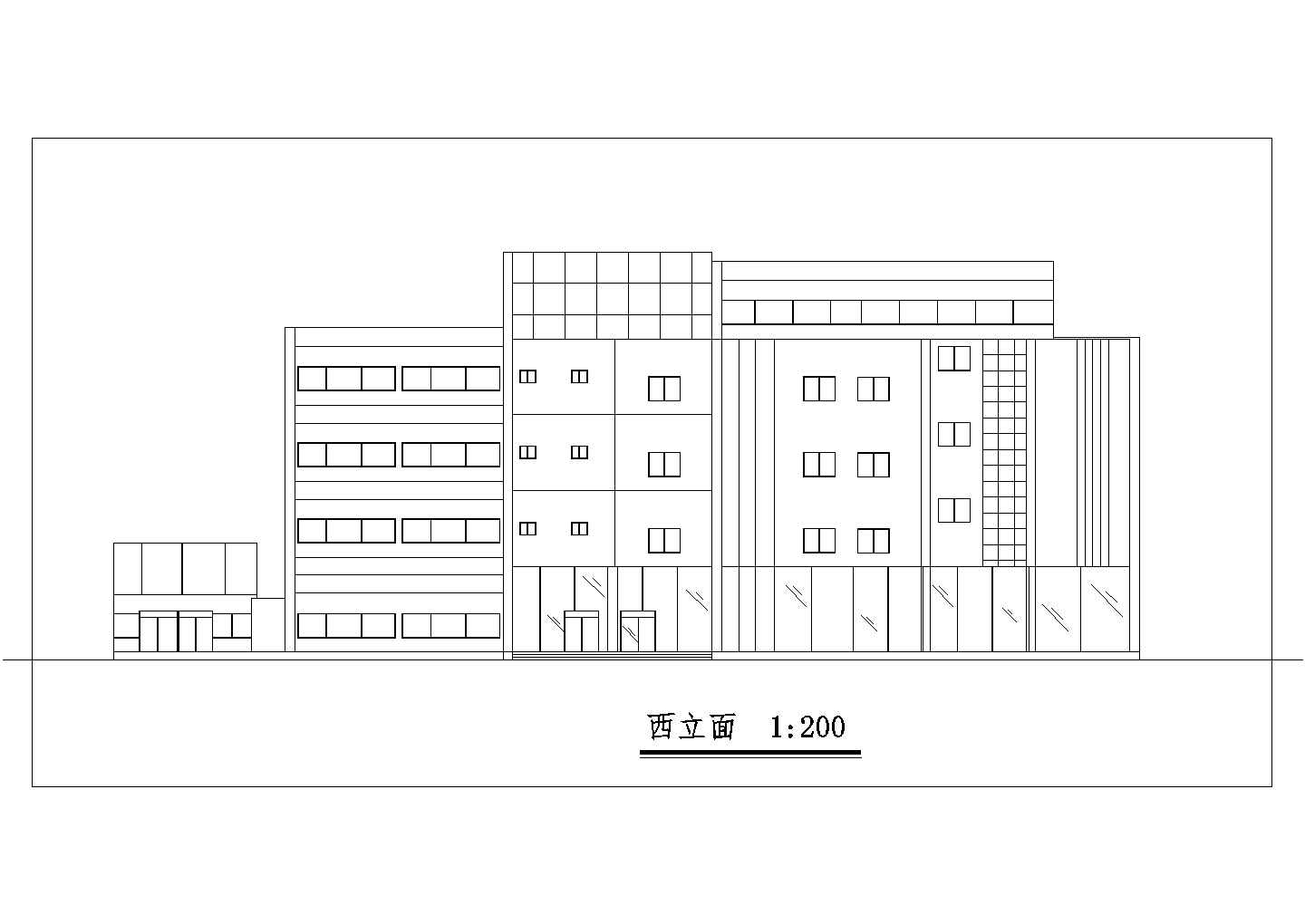 1.1万平米五层框混结构商业综合楼建筑设计CAD图纸（含透视图）
