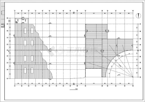 4800平米单层框架结构百货商场建筑设计CAD图纸（含天面层）-图一