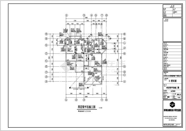 浙江台州B型别墅结构基础平面图-图一