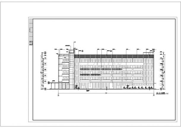 办公楼设计_5层4050平米办公楼建筑施工cad图纸设计-图一