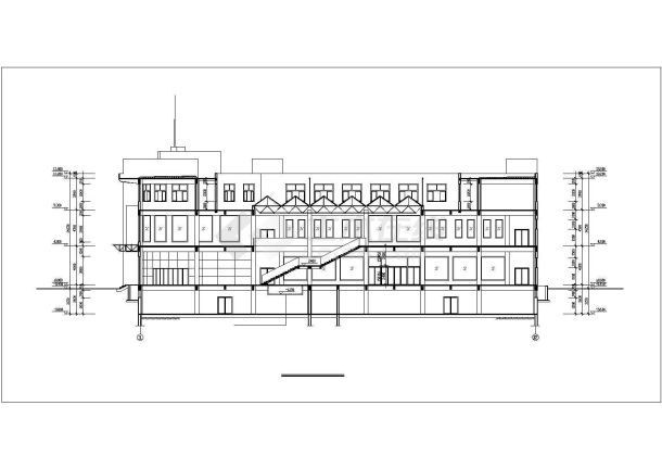 占地1900平米3层框架结构百货商场全套建筑设计CAD图纸-图一