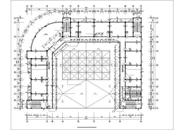 占地1900平米3层框架结构百货商场全套建筑设计CAD图纸-图二