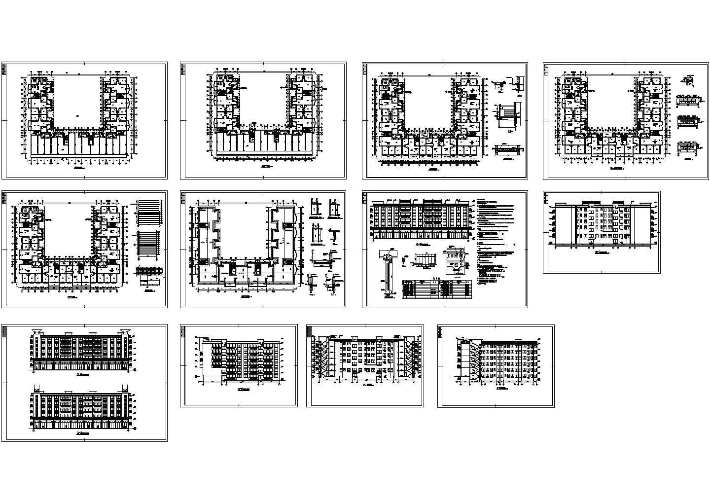 某U型六层商住楼建筑扩初图设计