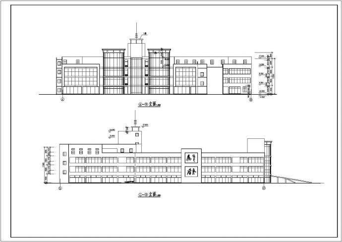 长沙某商业街2.6万平米4层框架结构购物广场建筑设计CAD图纸_图1