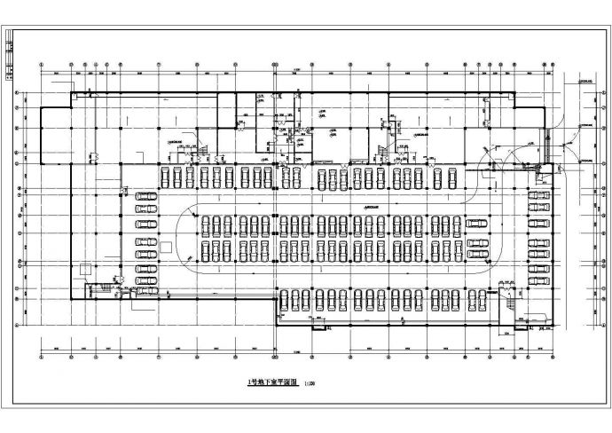 临街1.7万平米3层框架结构购物广场建筑设计CAD图纸（含地下室层）_图1