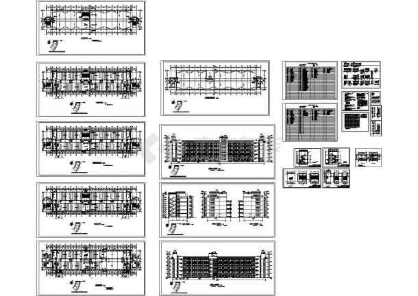 某技术学院教学楼全套建筑施工cad图（含甲楼梯详图，1-1剖面图）-图一