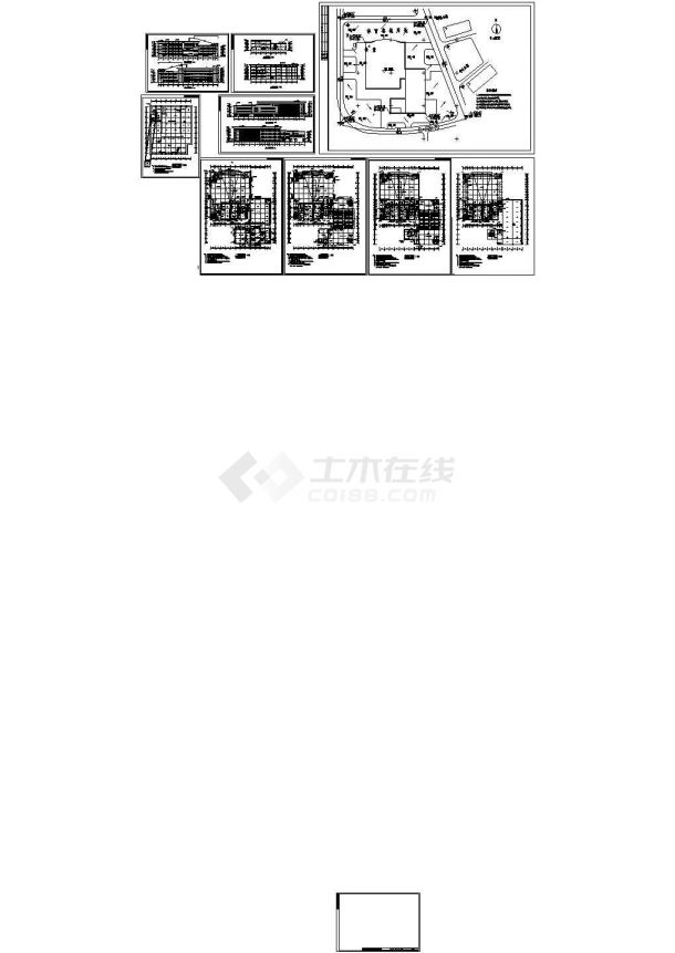 某学校多层食堂全套建筑施工设计cad图（含屋顶平面图，各层平面图）-图一