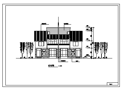 二层小康型拼联式农民独院式公寓建筑施工cad图，共六张-图二