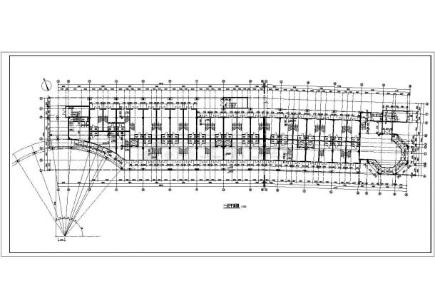 台州市某商业街1.2万瓶子4层框架结构百货商场全套平面设计CAD图纸-图二