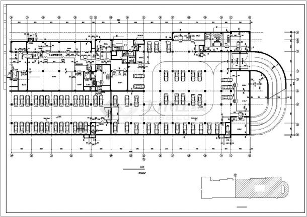 4500平米三+二层双段组合式商业综合楼全套建筑设计CAD图纸-图一