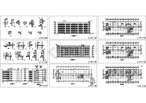 某中学教学实验楼全套建筑施工设计cad图（含门窗详图，节点图）-图一