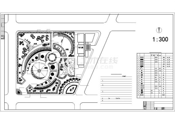 某小游园完整全套CAD建筑施工图纸-图二