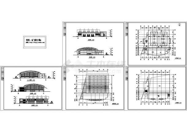 2层学校体育馆建筑全套非常实用设计cad图纸-图二