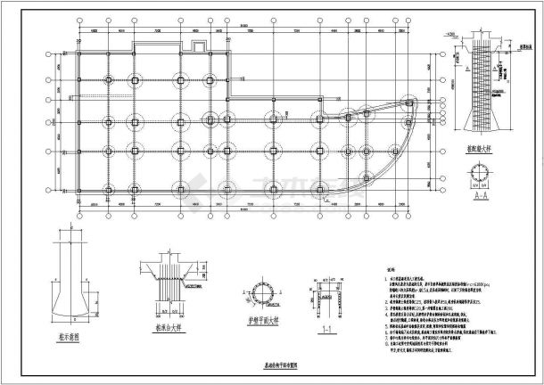 某地建筑基础结构布置全套实用设计cad图纸-图一