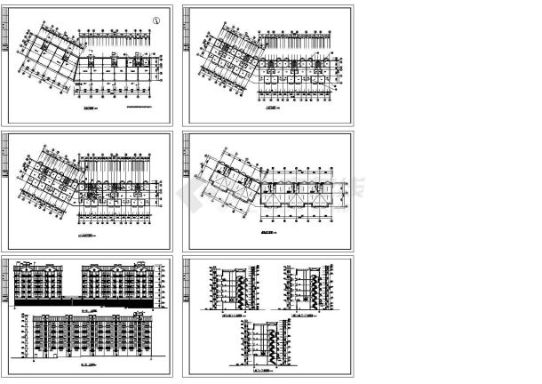 汉中市南郑区某6层商住一体楼建筑设计CAD施工图-图二