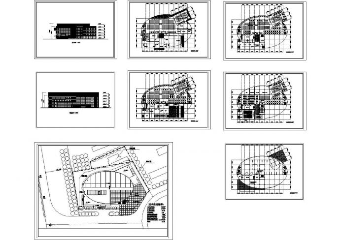 某学院图书馆全套建筑施工设计方案图纸（含总平面图）_图1