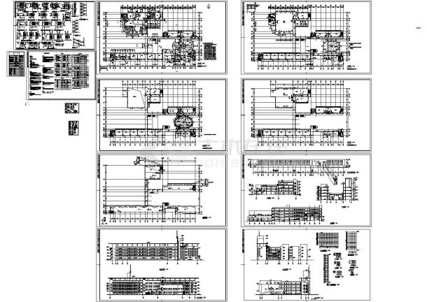 某学校多层综合楼全套建筑施工设计cad图纸（含各层平面图，设计说明）-图一