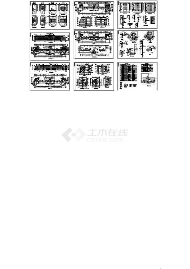 某学校宿舍楼全套建筑施工cad图（含厕所平面布置图，设计说明）-图一