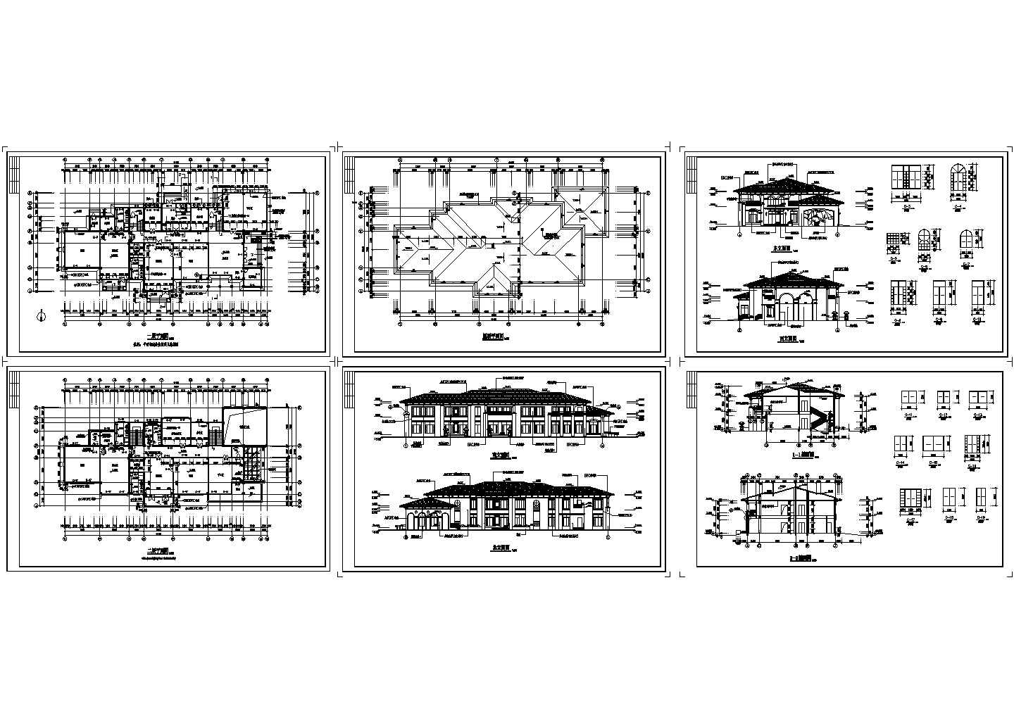 南京六合精品幼儿园教学楼全套建筑施工cad图（含二层平面图，北立面图）