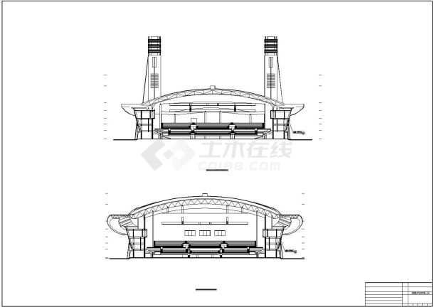 某省体育馆详细建筑设计cad施工图-图一