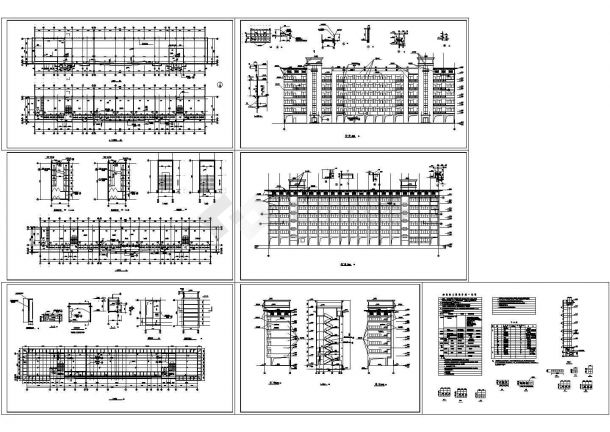 广西南宁某中学教学楼全套建筑施工cad图（含楼梯大样图，设计说明）-图一
