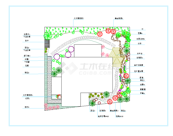 某别墅庭院绿化平面图-图一