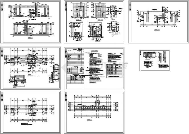 某中学大门建筑CAD设计图纸-图一