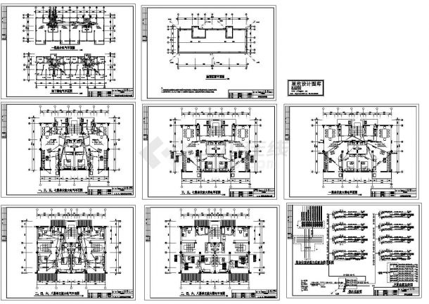 六层带跃层住宅电气施工非常标准设计cad图纸-图一