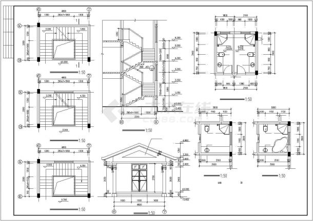 某三层框架结构农村别墅自建房建筑设计施工图（总建筑面积638平方米）-图一