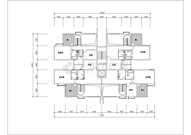 90-130平米左右的二三房平面户型设计CAD图纸（44张）-图二