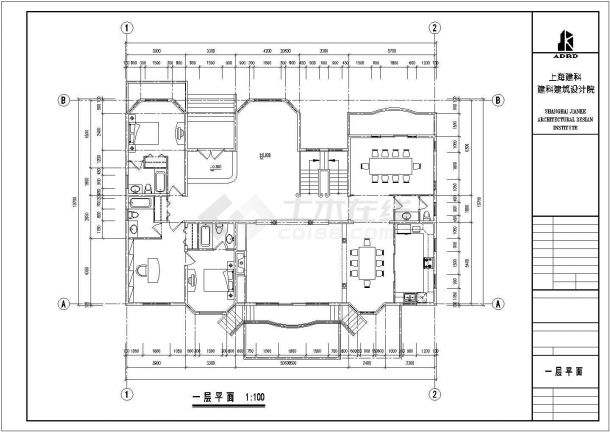 某三层别墅平面设计图（20.6米×13.4米）-图一