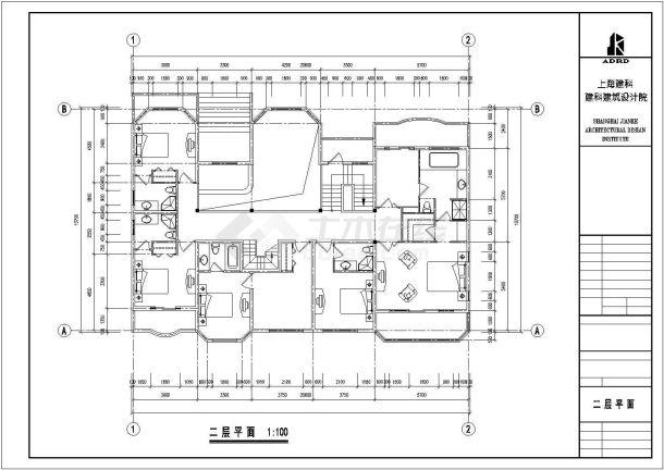 某三层别墅平面设计图（20.6米×13.4米）-图二