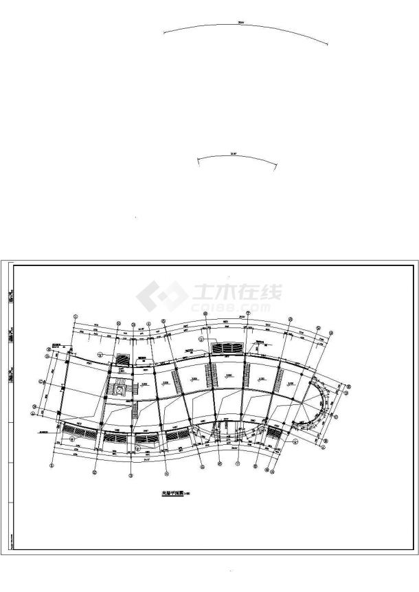 沈阳某小区2000平米三层混合结构休闲会所建筑设计CAD图纸（含夹层）-图二