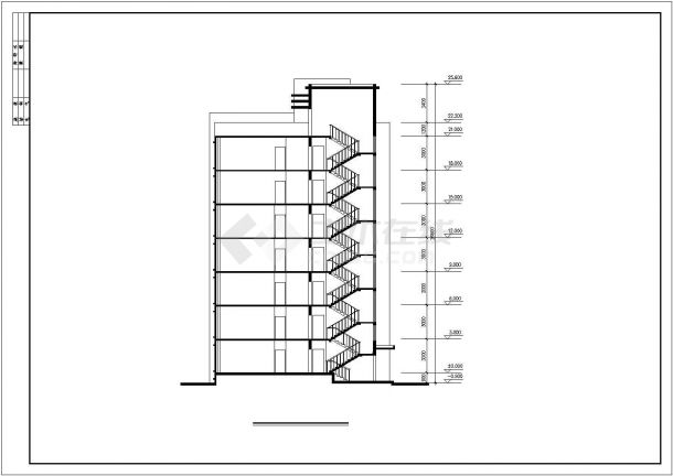 宁波市某小区1650平米7层砖混结构住宅楼建筑设计CAD图纸-图二