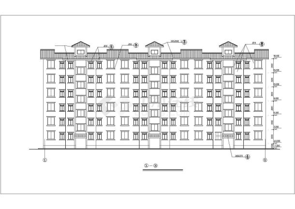 佳木斯市某小区2400平米6层砖混结构住宅楼全套建筑设计CAD图纸-图一