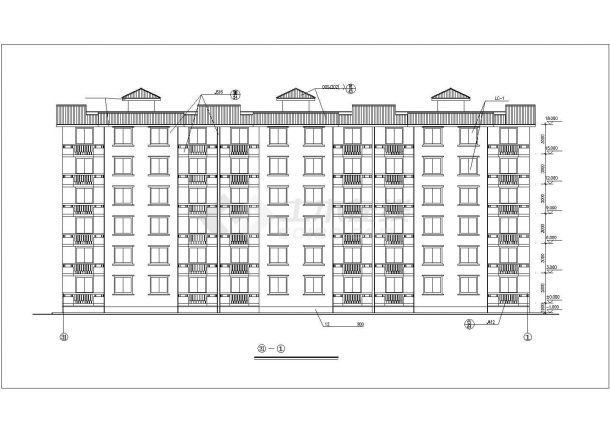 佳木斯市某小区2400平米6层砖混结构住宅楼全套建筑设计CAD图纸-图二