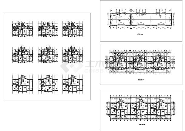 某多层砖混结构住宅楼建筑设计cad平面方案图（含户型设计）-图二