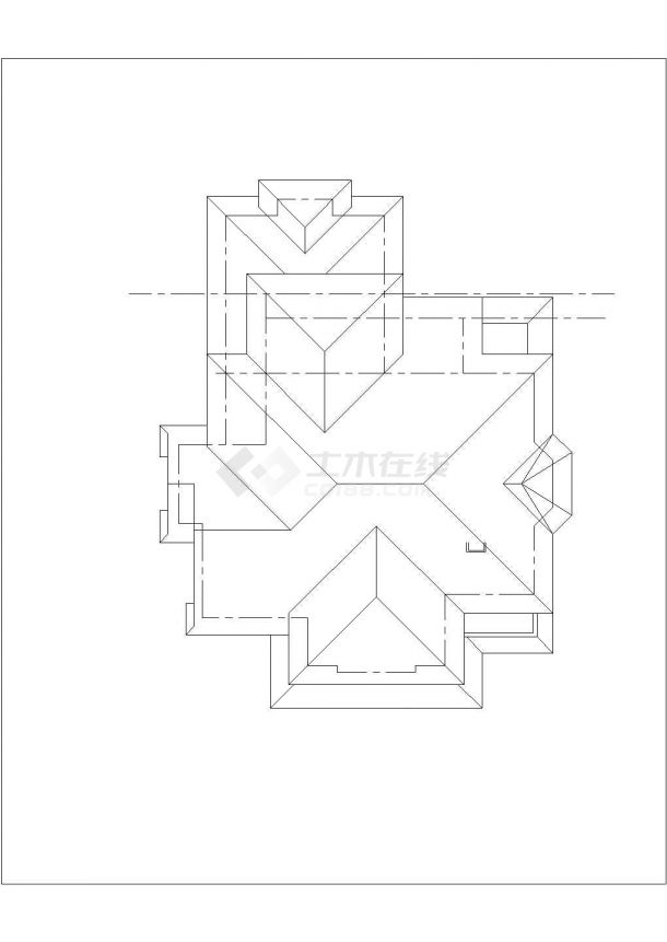 临森别墅建筑设计全套施工cad图，含效果图-图一