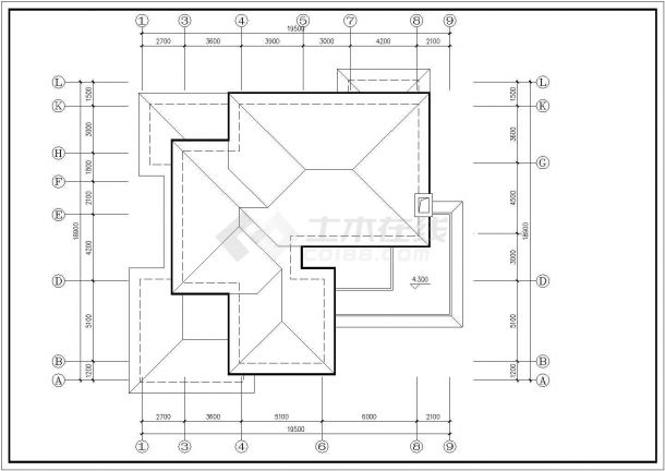 冬季别墅建筑设计全套施工cad图，含效果图-图二