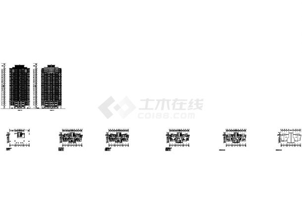 某二十一层一梯三住宅建筑方案图（9号楼）-图一