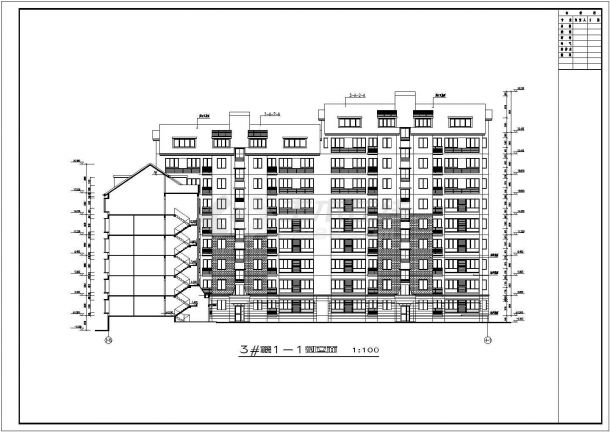 某四季花城九层住宅楼建筑扩初图-图一