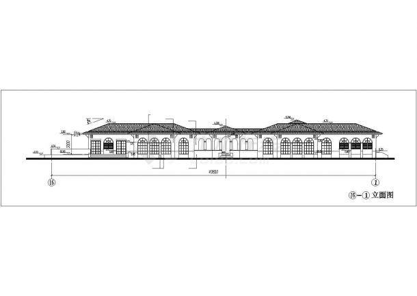 1100平米单层砖混结构休闲中心建筑设计CAD图纸（含地下层）-图一