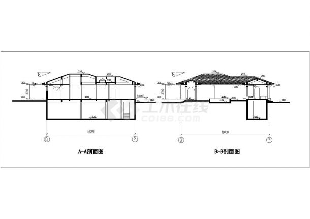 1100平米单层砖混结构休闲中心建筑设计CAD图纸（含地下层）-图二