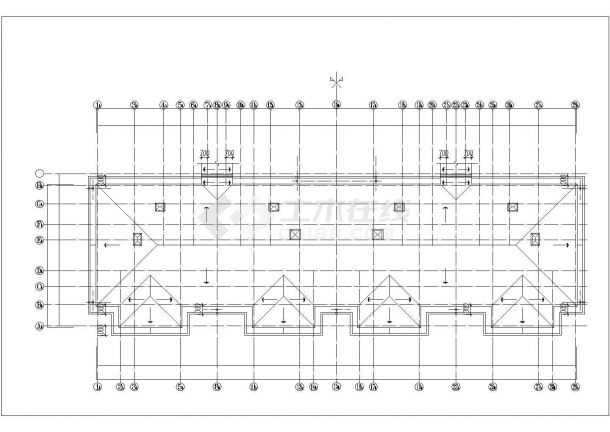 某小区620平米左右2层框混结构双拼住宅楼建筑设计CAD图纸-图二