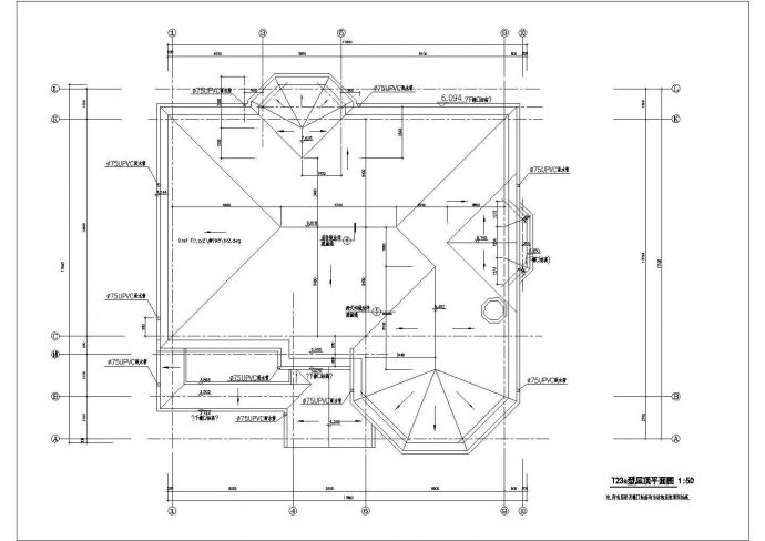 某二层轻钢结构现代风格别墅设计cad全套建筑施工图（标注详细）_图1