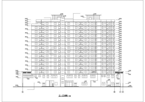 用地5100平米15层框架结构商务大酒店建筑设计CAD图纸（含总平面图）-图一