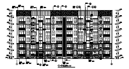 六层带坡顶砖混结构居民住宅楼建筑施工cad图(带地下室设计，共十八张)-图二